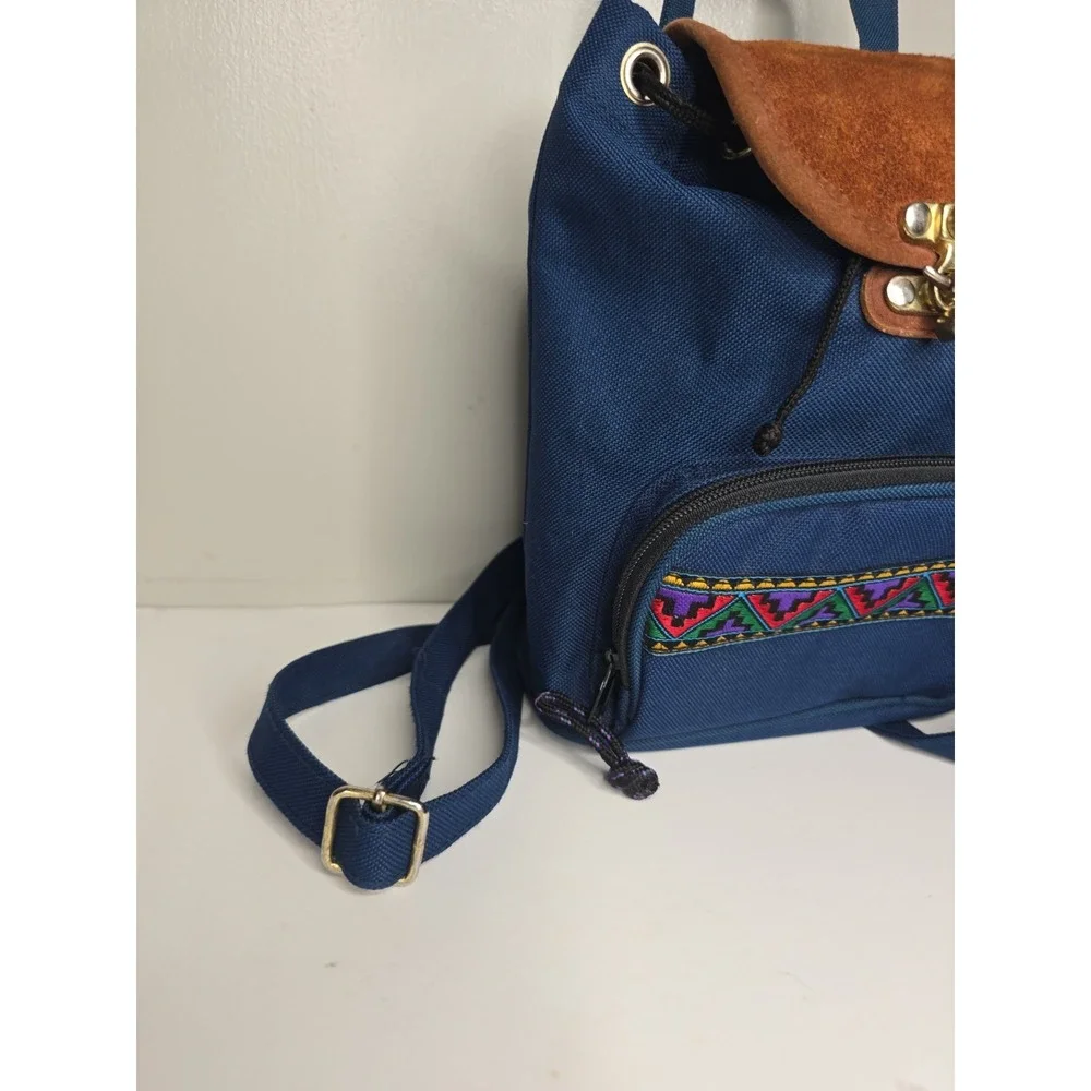 Vintage 90s Southwestern Mini Backpack Travel Purse Aztec Grunge Boho Fest Y2k